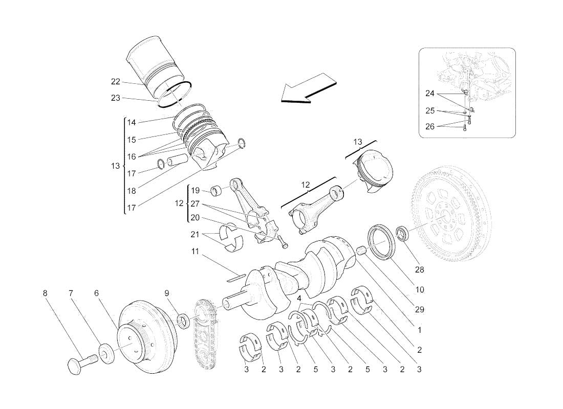 Diagram Search for Maserati GranTurismo (2009) 4.7 F1 - Ferrparts